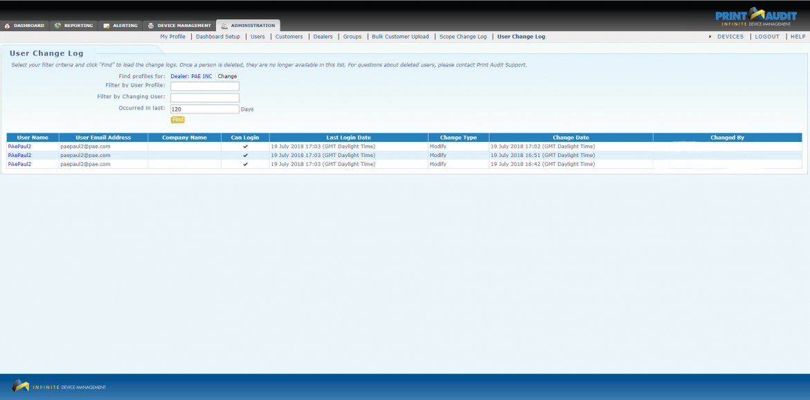 Frugtbar Reduktion Drastisk Print Audit Infinite Device Manager (IDM) 3.23.0; Now Available!